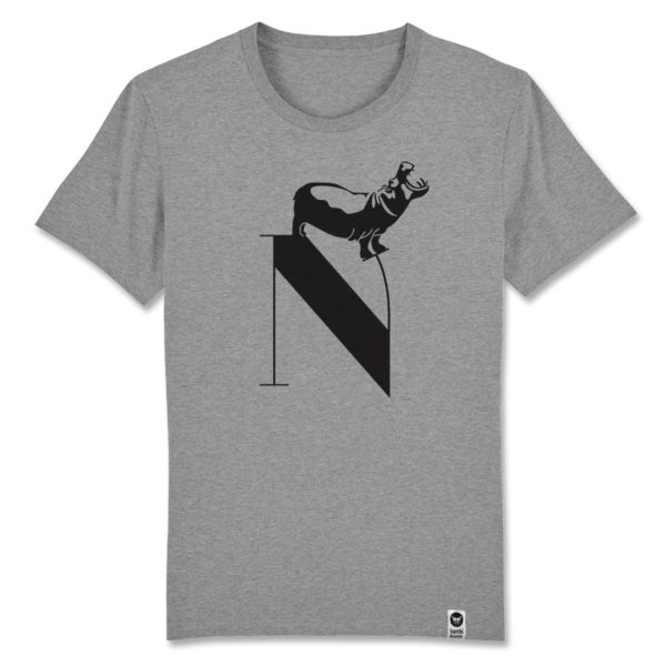 bambiboom Fairtrade T-Shirt Print Aufdruck Typo Shirt Unisex Männer Frauen Tiermotiv Nilpferd